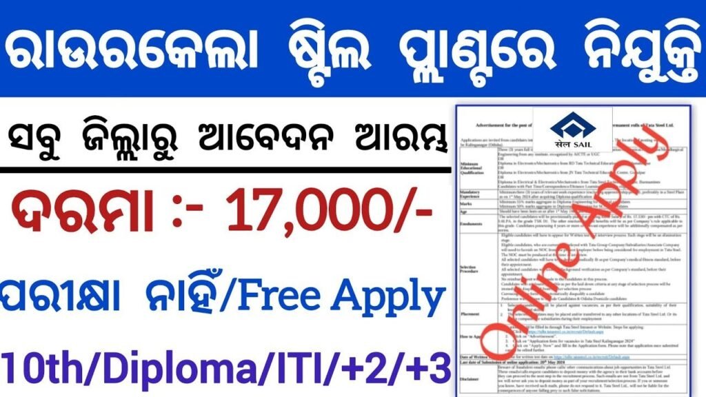 Rourkela Steel Plant SAIL Recruitment 2025 – Notification Out for Various Posts | Apply Online Now